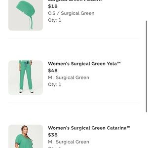 Surgical Green Figs Scrubs + scrub cap